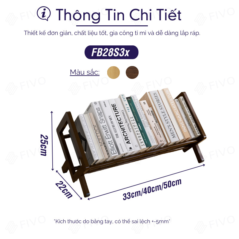 Kệ Sách Gỗ Tre Tự Nhiên FB28 FIVO Màu Sắc
