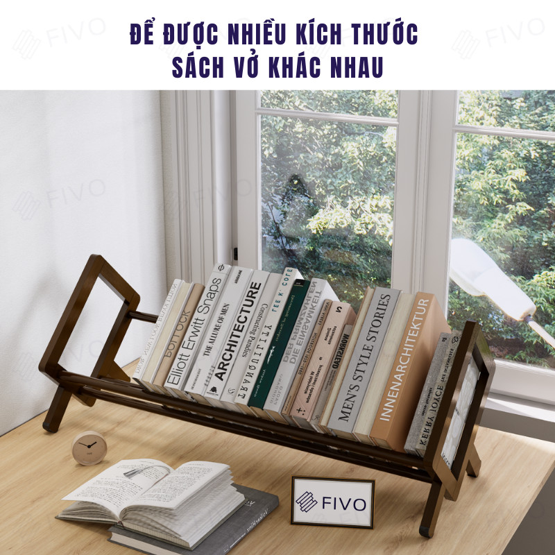 Kệ Sách Gỗ Tre Tự Nhiên FB28 FIVO Chắc Chắn