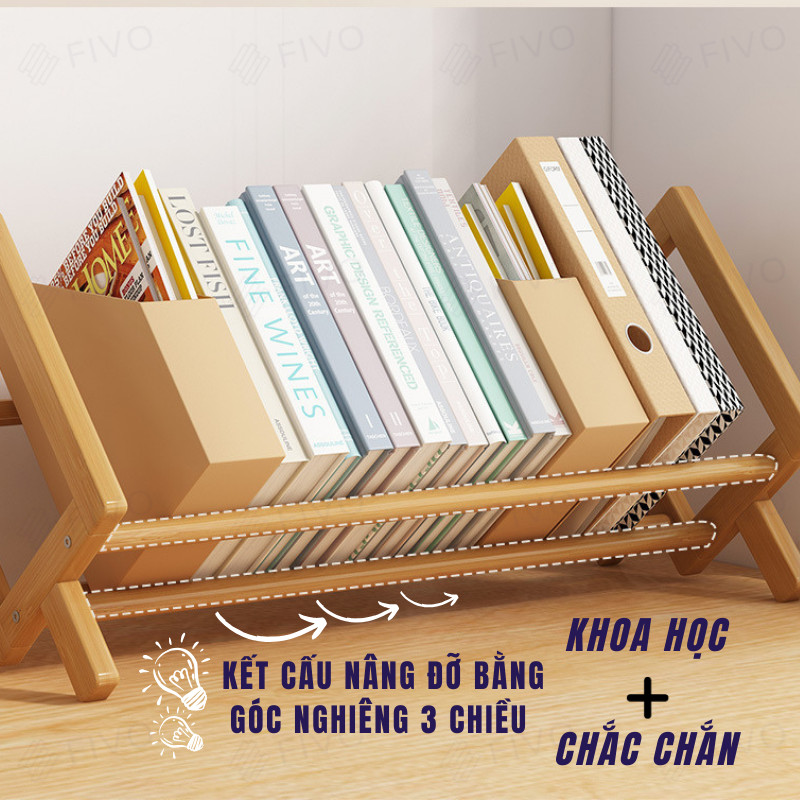 Kệ Sách Gỗ Tre Tự Nhiên FB28 FIVO Decor 1