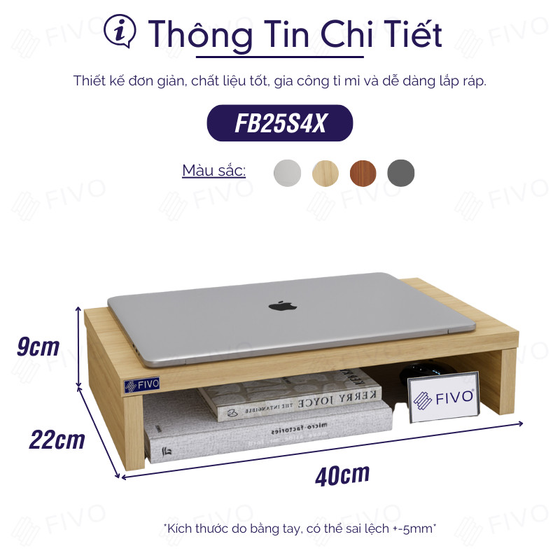 Kệ Máy Tính Gỗ FIVO FB25 kích thước