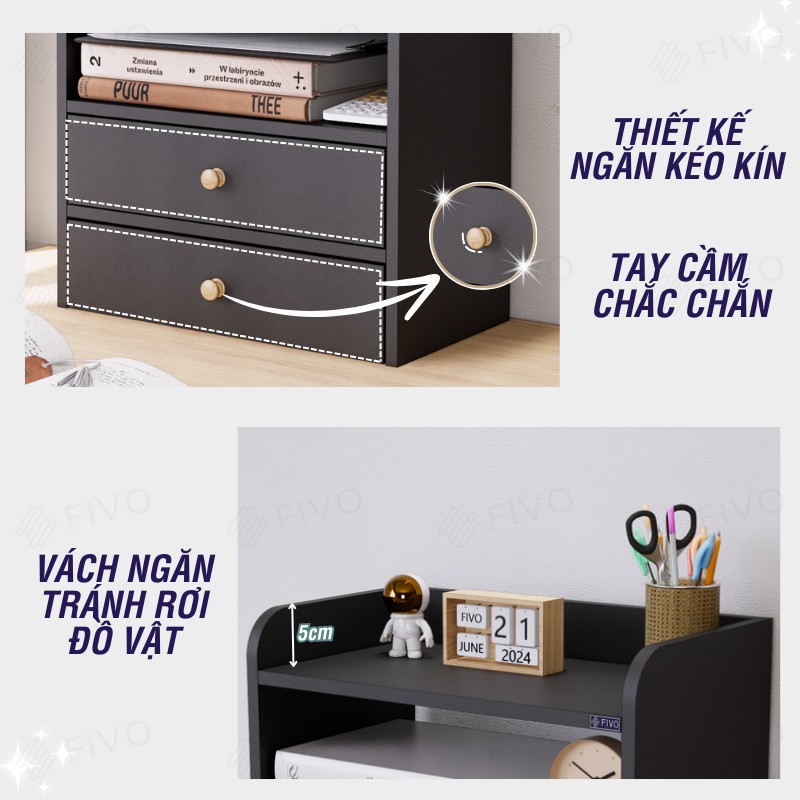 Kệ Sách Để Bàn Có Ngăn Kéo