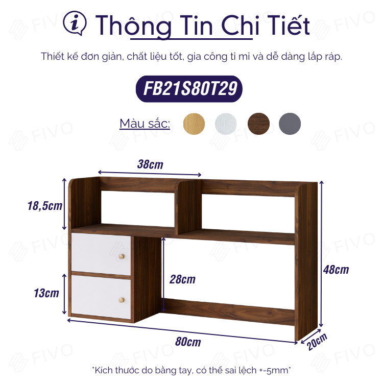 Kệ sách FIVO đa dạng màu sắc
