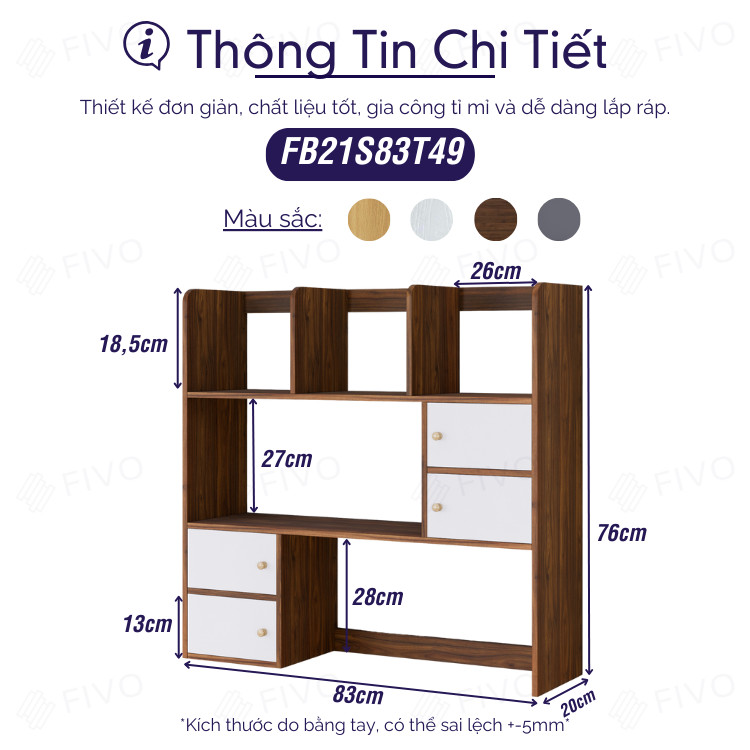 Kệ sách có hộc tủ nam châm