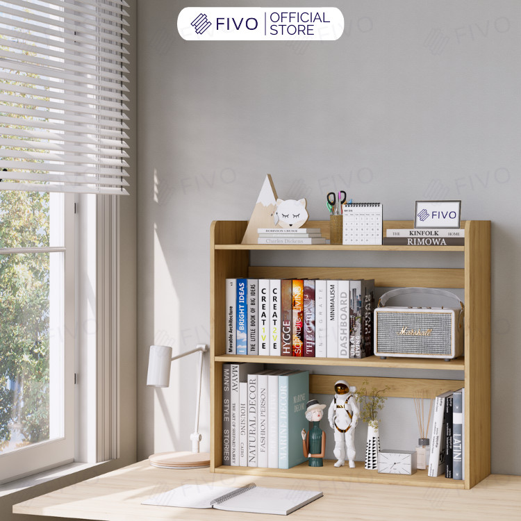 Kệ Sách Gỗ 2 Tầng Đa Năng FB22 FIVO Lắp Ráp Dễ Dàng