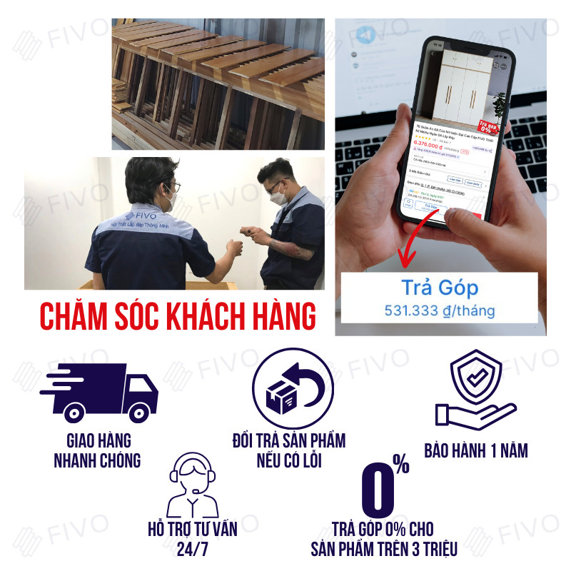 Kệ sách gỗ để bàn FB29 FIVO chi tiết lắp ráp