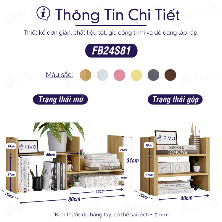 Kệ sách FB24 FIVO nhiều kiểu dáng