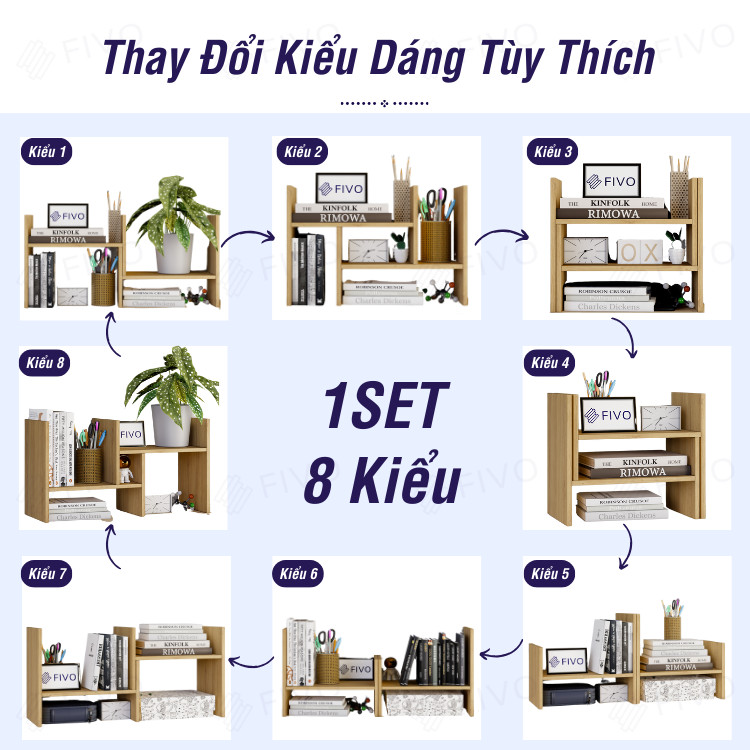 Kệ sách FB24 FIVO trên bàn làm việc