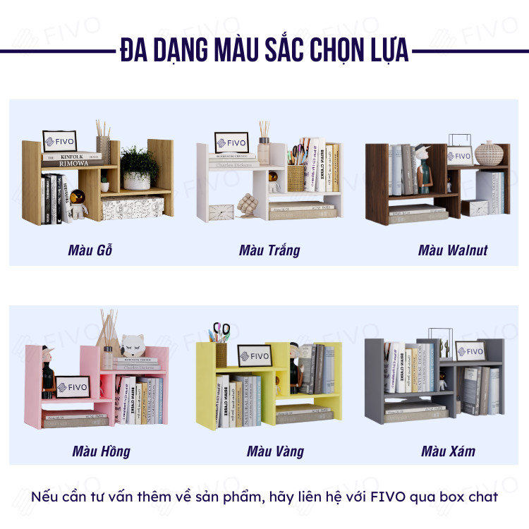 Kệ sách FB24 FIVO màu trắng