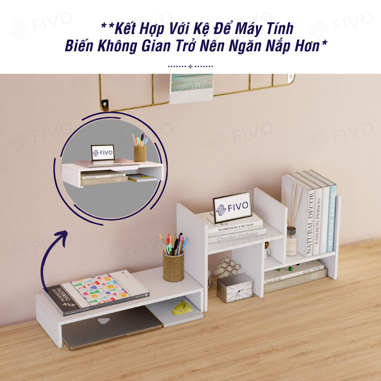 Kệ sách FB24 FIVO màu hồng