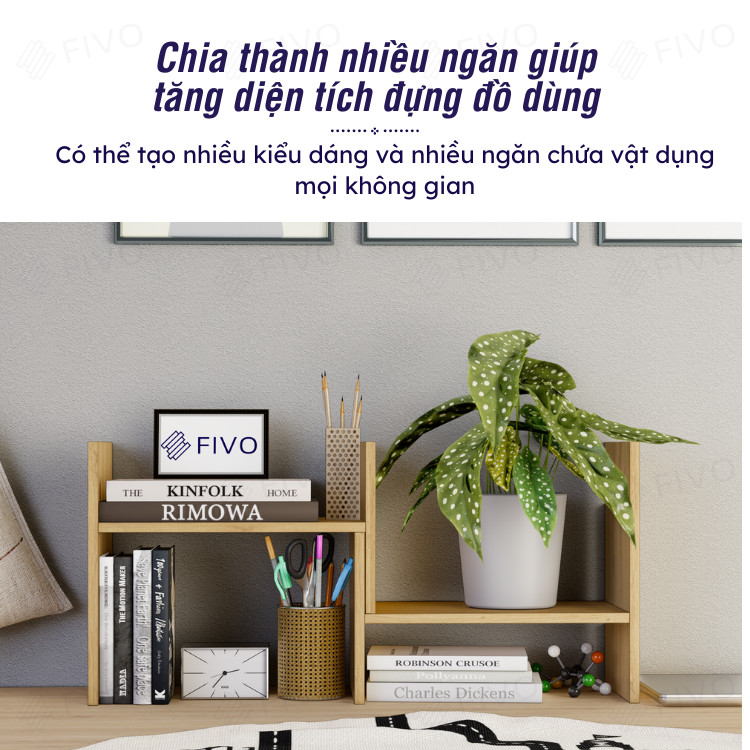 Kệ sách FB24 FIVO màu vàng