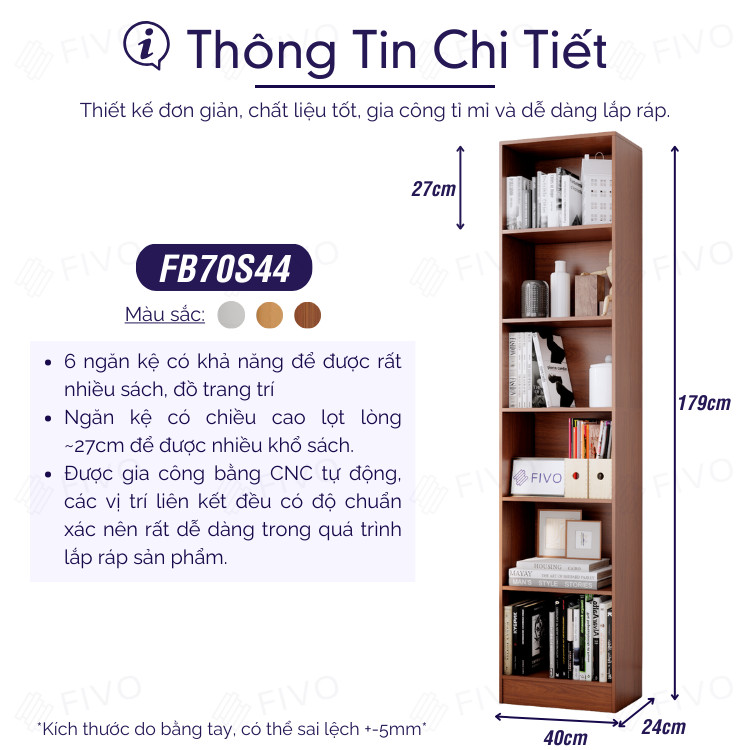 Chi tiết Kệ Sách FIVO FB70