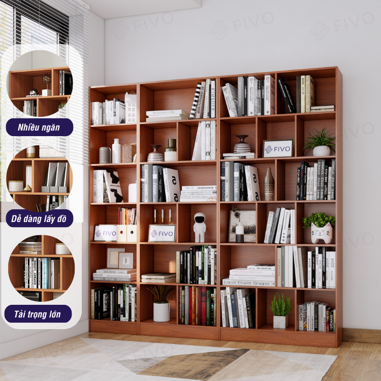 Kệ Sách FIVO FB70 màu Walnut