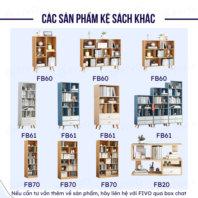 Kệ Sách Gỗ Để Bàn FIVO FB20