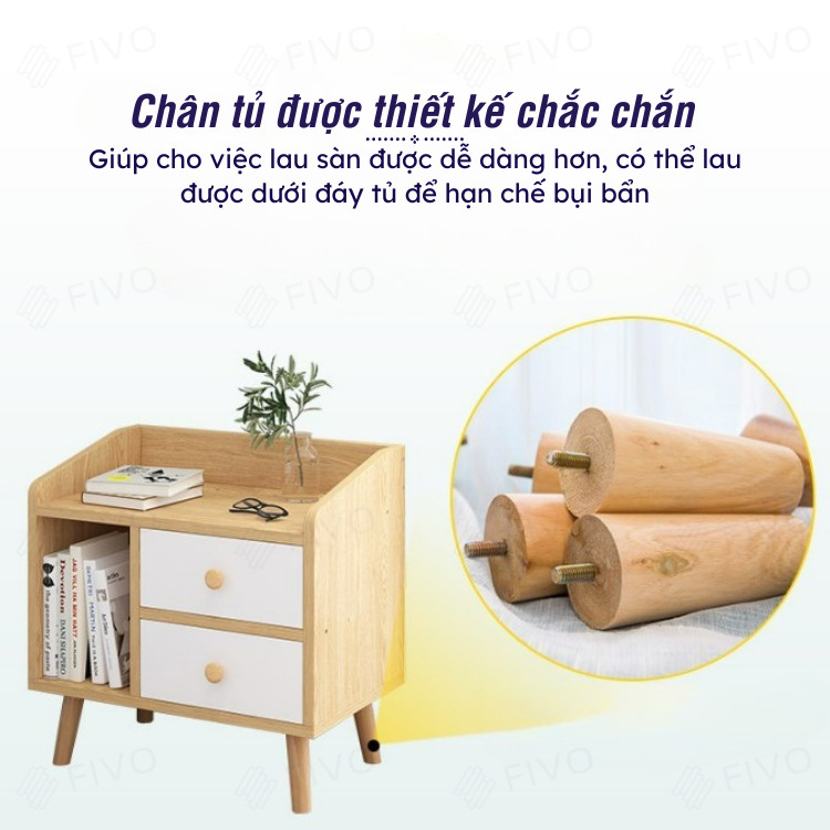 Mô tả Tủ Tab Đầu Giường Mini FIVO FT20 Có Hộc Tủ Rộng Rãi, Thiết Kế Chân Tiện Lợi Dễ Vệ Sinh, Dễ Dàng Lắp Ráp - 6