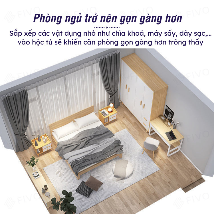 Mô tả Tủ Tab Đầu Giường Mini FIVO FT20 Có Hộc Tủ Rộng Rãi, Thiết Kế Chân Tiện Lợi Dễ Vệ Sinh, Dễ Dàng Lắp Ráp - 8