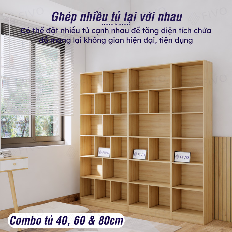 Kệ sách FIVO FB70 màu gỗ