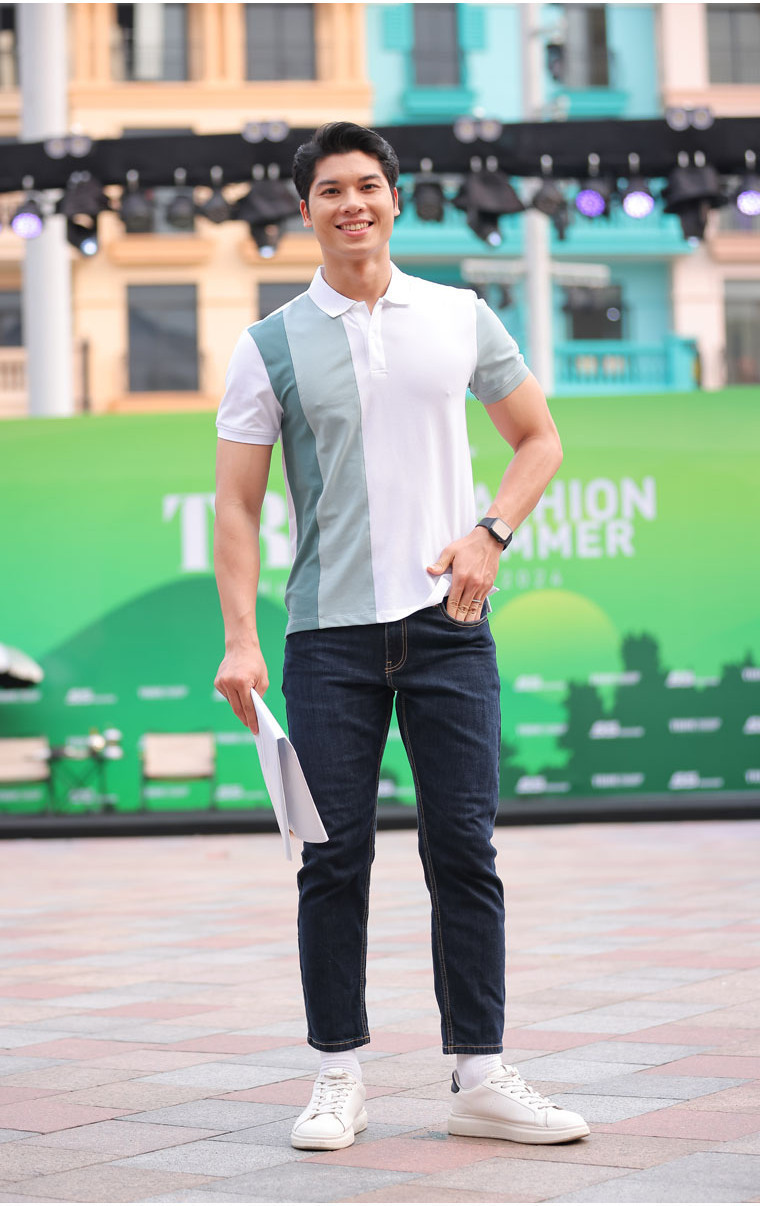 Mô tả Áo Polo Nam PIQUE 5S FASHION, Chất Cotton Thiết Kế Can Phối Nổi Bật,Lịch Lãm (APC24089) - 2
