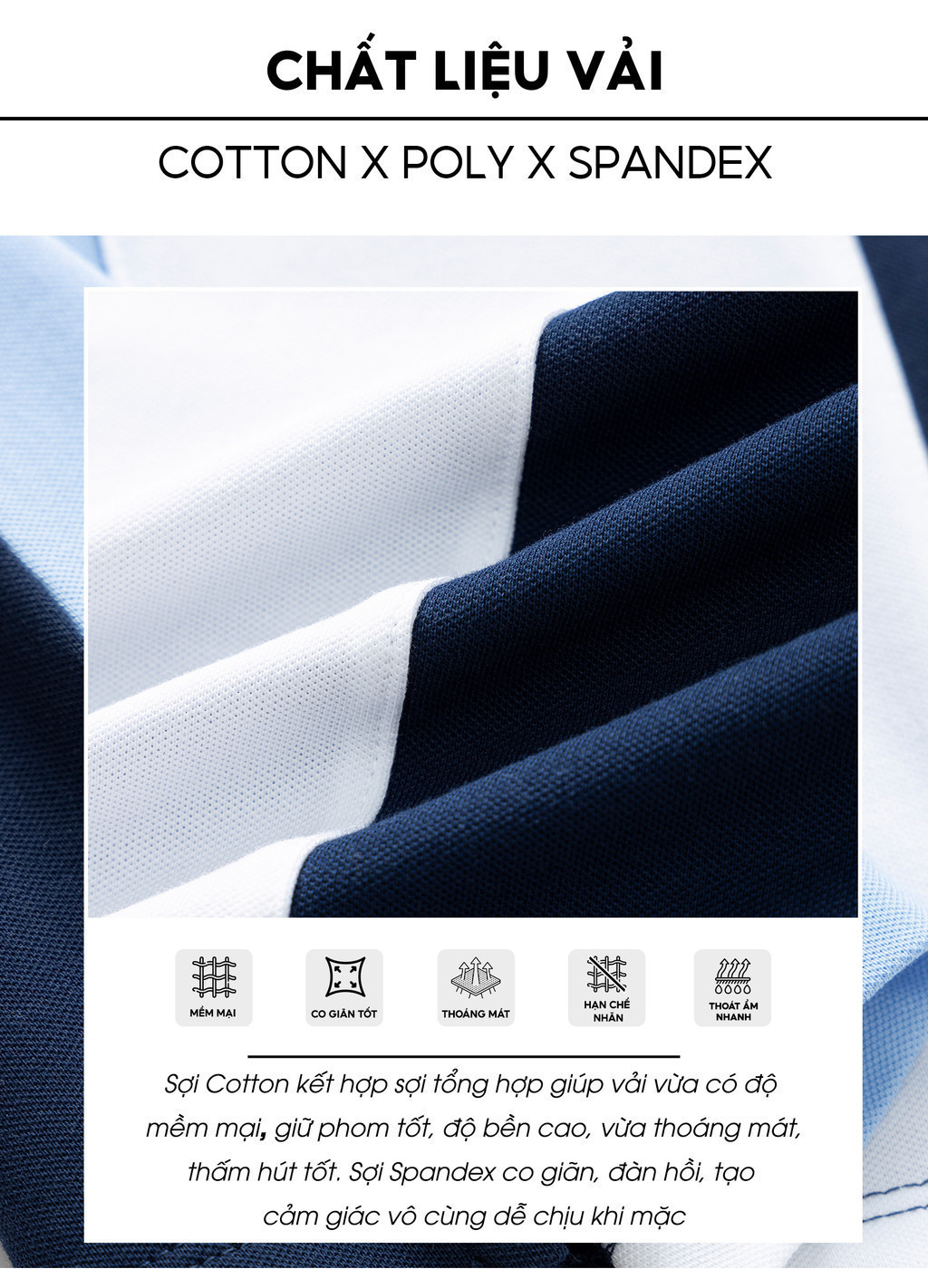 Mô tả Áo Polo Nam PIQUE 5S FASHION, Chất Cotton Thiết Kế Can Phối Nổi Bật,Lịch Lãm (APC24089) - 4