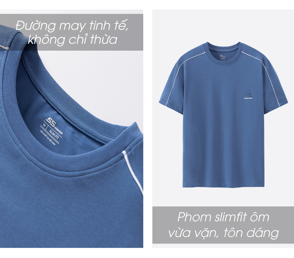 Mô tả Áo Thun Nam Ngắn Tay Cotton 5S FASHION,Trẻ Trung, Năng Động (ATS24045-25045) - 8