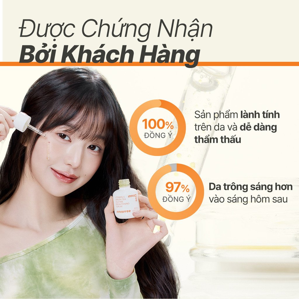 Mô tả Serum Vitamin C sáng da, mờ thâm mụn INNISFREE Green Tea Enzyme Brightening Serum 30ml - 5