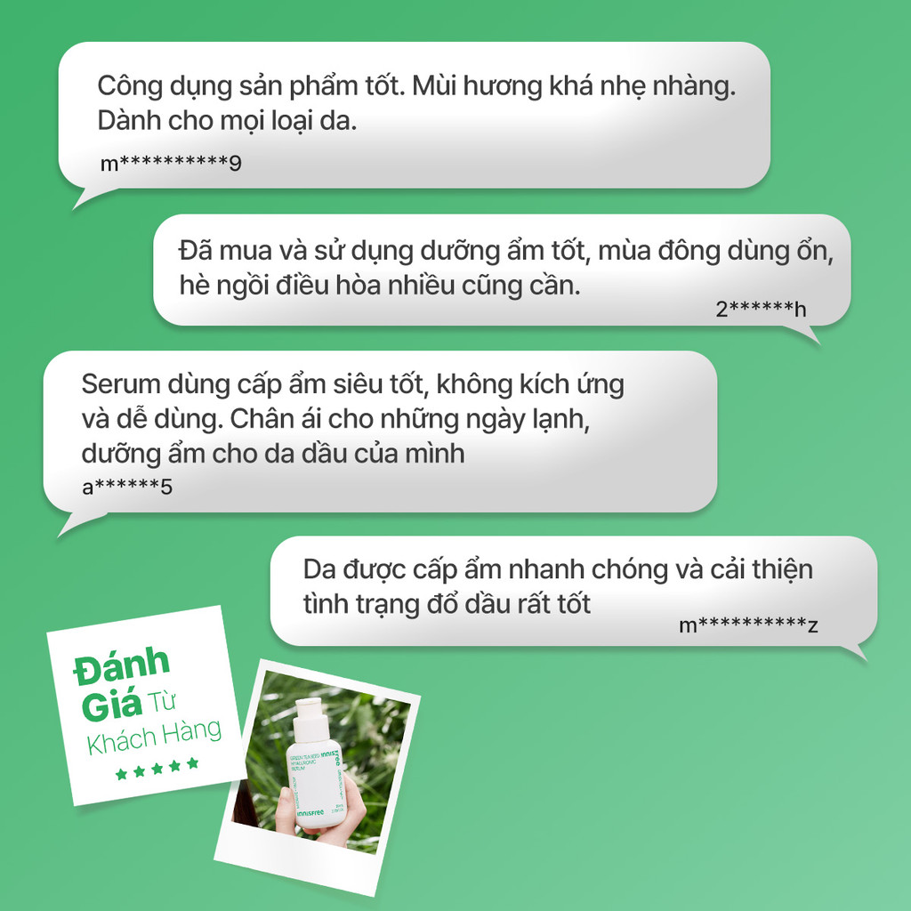 Mô tả Serum trà xanh cấp ẩm sâu phục hồi da, với Probiotics INNISFREE Green Tea Seed Hyaluronic Serum 80mL - 2