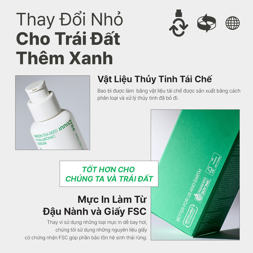 Mô tả Serum trà xanh cấp ẩm sâu phục hồi da, với Probiotics INNISFREE Green Tea Seed Hyaluronic Serum 80mL - 8