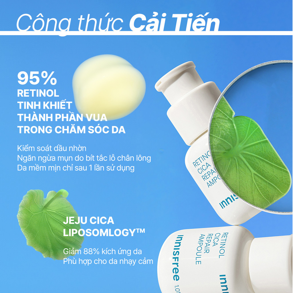 Mô tả Serum kiểm soát dầu mụn cho da láng mịn INNISFREE Retinol Cica Repair Ampoule 30mL - 2