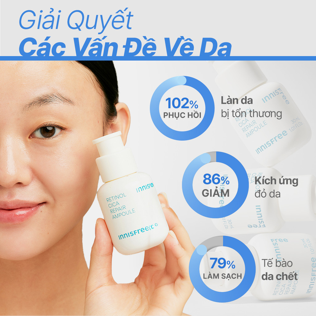 Mô tả Serum kiểm soát dầu mụn cho da láng mịn INNISFREE Retinol Cica Repair Ampoule 30mL - 5