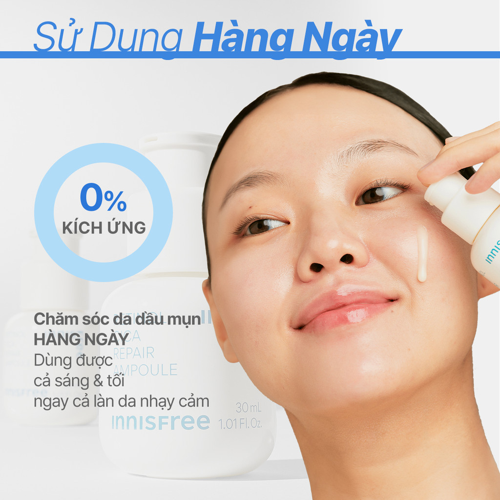Mô tả Serum kiểm soát dầu mụn cho da láng mịn INNISFREE Retinol Cica Repair Ampoule 30mL - 6