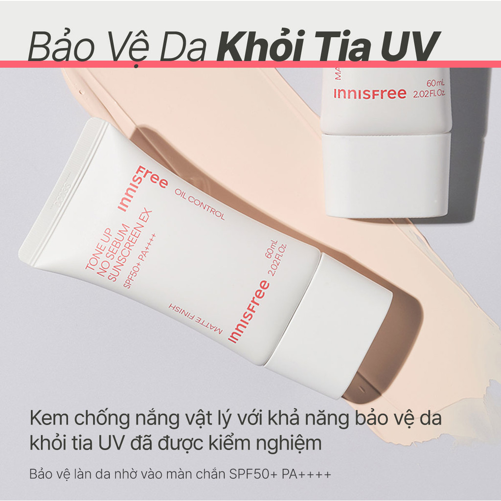 Mô tả Kem chống nắng nâng tông kiềm dầu INNISFREE Tone Up No Sebum EX SPF 50+ PA++++ 60 mL - 3