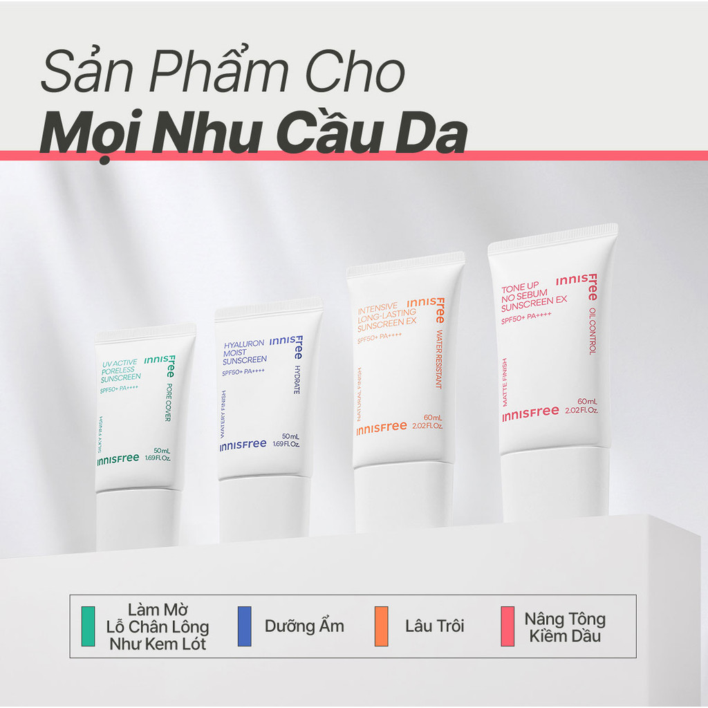 Mô tả Kem chống nắng nâng tông kiềm dầu INNISFREE Tone Up No Sebum EX SPF 50+ PA++++ 60 mL - 8