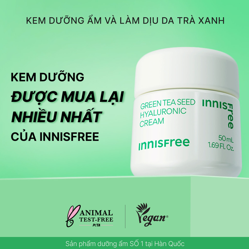 Mô tả Kem dưỡng ẩm trà xanh và phục hồi da với Probiotics INNISFREE Probiotics Green Tea Seed Hyaluronic Cream 50ml - 1
