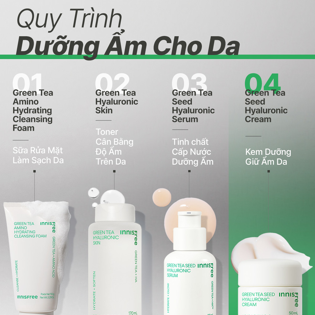 Mô tả Kem dưỡng ẩm trà xanh và phục hồi da với Probiotics INNISFREE Probiotics Green Tea Seed Hyaluronic Cream 50ml - 6