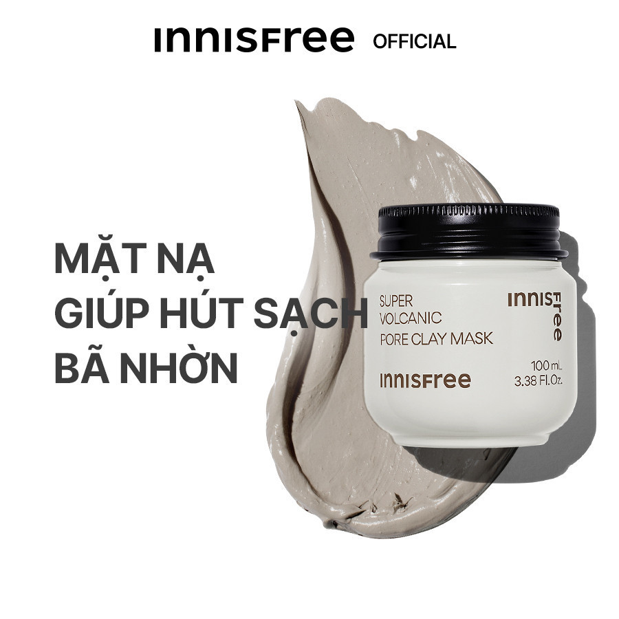 Mô tả Siêu mặt nạ đất sét tro núi lửa giảm nhờn, thu nhỏ lỗ chân lông INNISFREE Super Volcanic Pore Clay Mask 100ml - 2