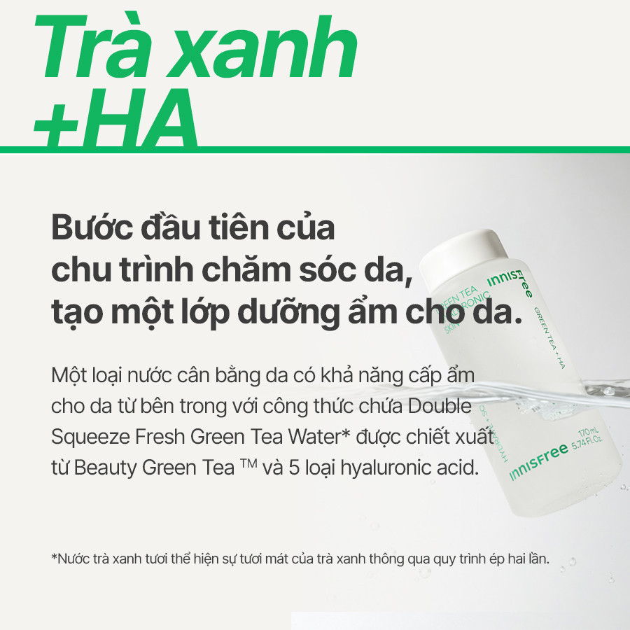 Mô tả Nước cân bằng trà xanh INNISFREE Green Tea Hyaluronic Skin 170ml - 3