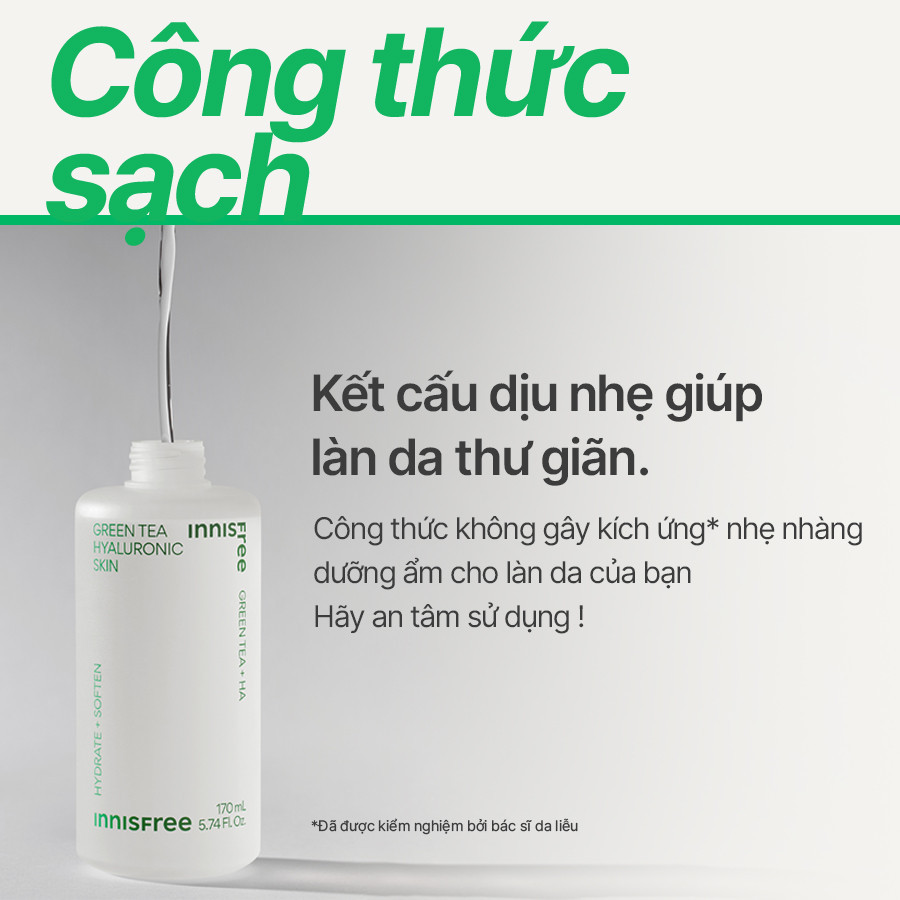 Mô tả Nước cân bằng trà xanh INNISFREE Green Tea Hyaluronic Skin 170ml - 5