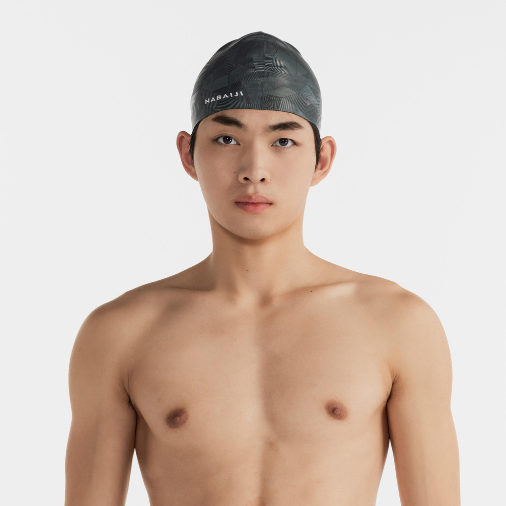 Mô tả Mũ bơi silicon một cỡ geol đen/xanh lá Decathlon NABAIJI mã 8853983 - 1