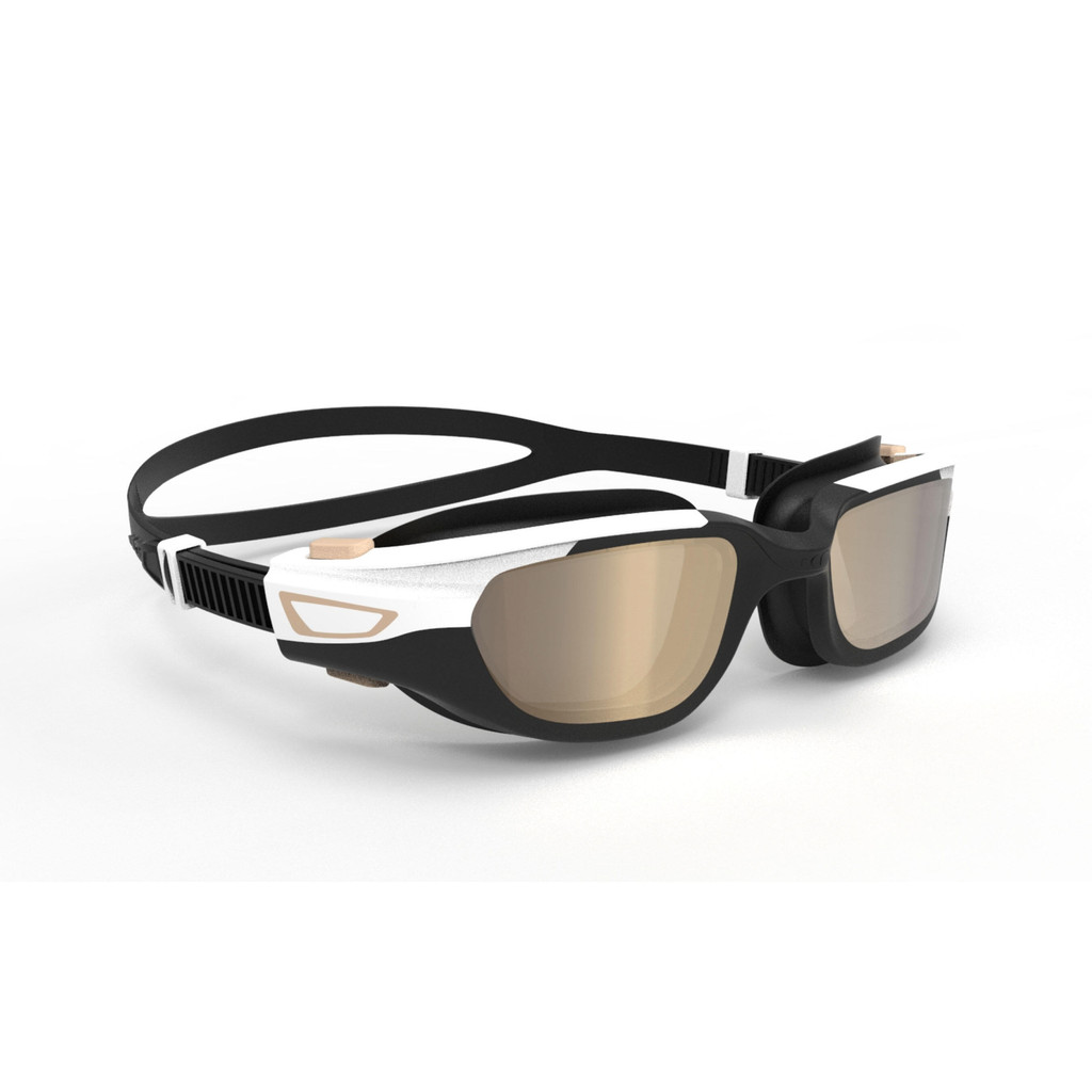 Mô tả Kính bơi tròng kính tráng gương spirit cỡ l đen/trắng/be DECATHLON NABAIJI mã 8797170 - 1