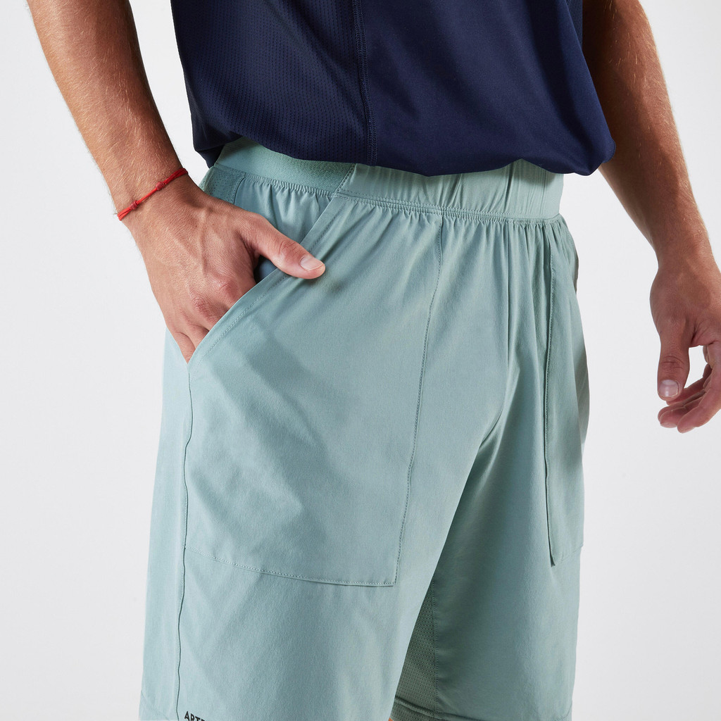 Mô tả Quần short tennis, pickleball nam thoáng khí - Dry xanh lá xám Decathlon ARTENGO mã 8857306 - 3