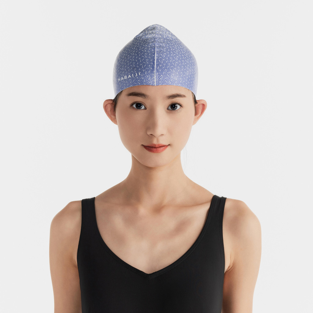 Mô tả Mũ bơi silicon geo trắng/xanh dương Decathlon NABAIJI mã 8853985 - 1