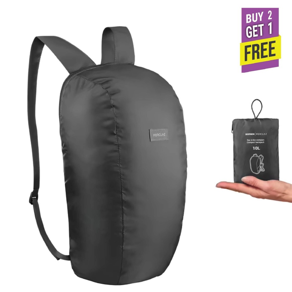 Mô tả Balo du lịch 10l gấp gọn travel 100 đen Decathlon FORCLAZ mã 8560403 - 1