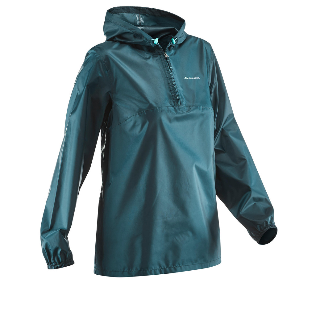 Mô tả Áo mưa, áo khoác chống thấm nh100 raincut zip nữ DECATHLON màu ngọc lam mã sản phẩm 8549506 - 1