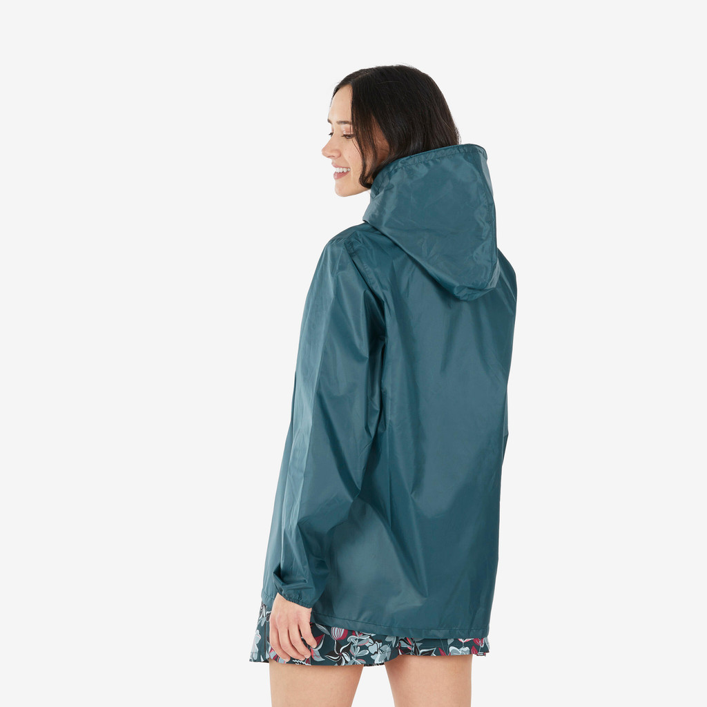 Mô tả Áo mưa, áo khoác chống thấm nh100 raincut zip nữ DECATHLON màu ngọc lam mã sản phẩm 8549506 - 4
