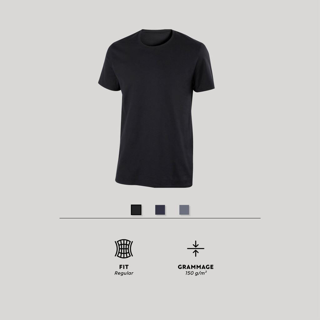 Mô tả Áo thun tập gym fitness nam DECATHLON DOMYOS cotton có dãn màu đen 8543989 - 4