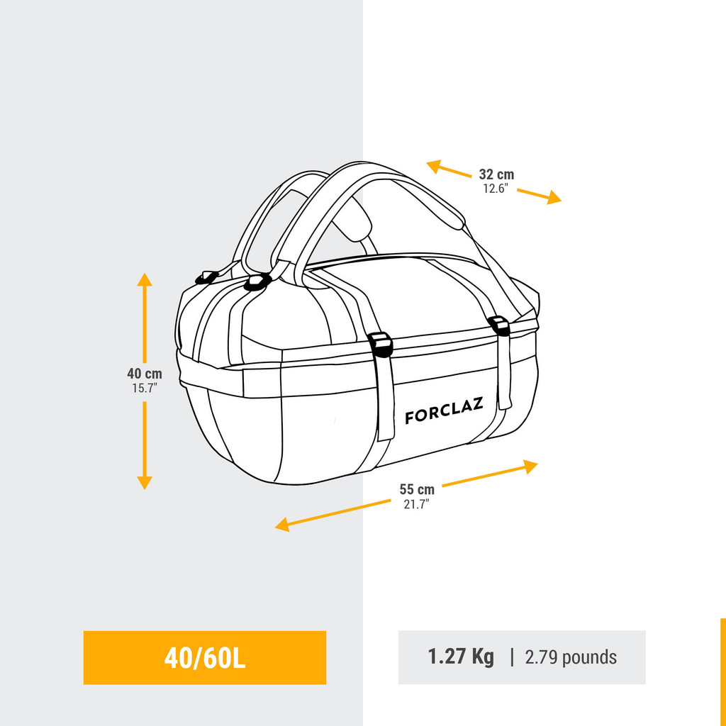 Mô tả Túi trekking cỡ lớn 40DECATHLON forclaz60l khaki - 4