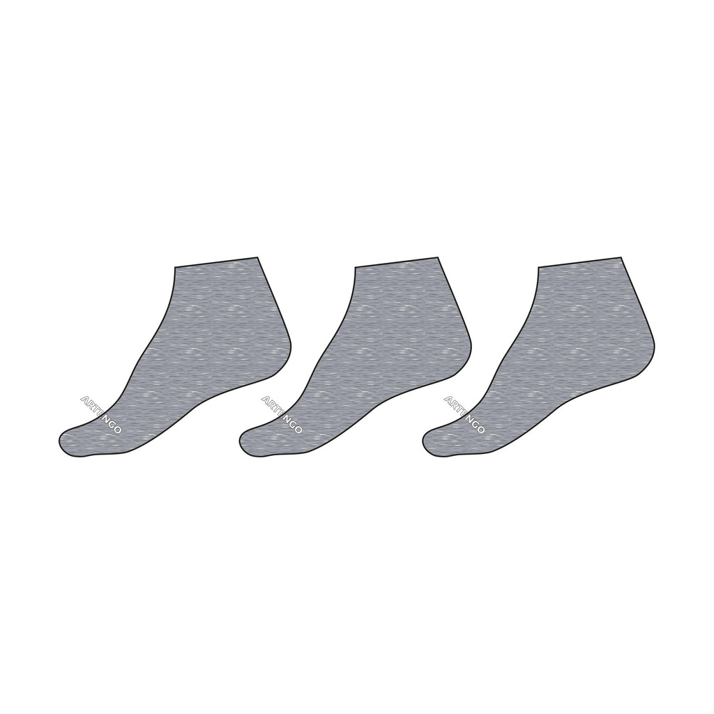 Mô tả Gói 3 đôi tất thể thao cổ vừa rs 160 màu xám sẫm nam nữ DECATHLON artengo 8395048 - 3