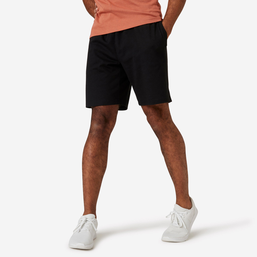 Mô tả Quần short tập fitness nam bằng cotton màu đen DECATHLON DOMYOS nyamba 8645058 - 4
