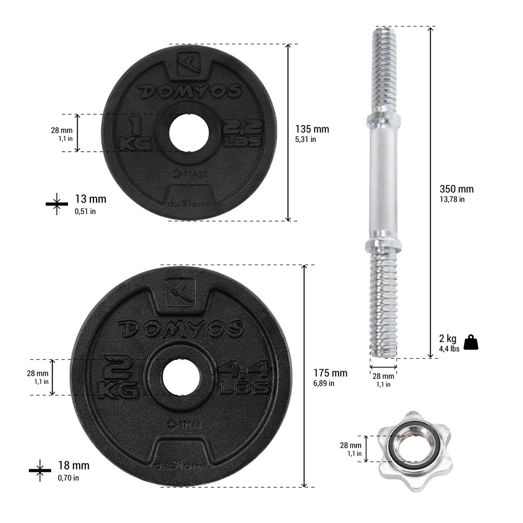 Mô tả Bộ tạ tháo lắp 20 kg DECATHLON corength corength 8018574 - 4