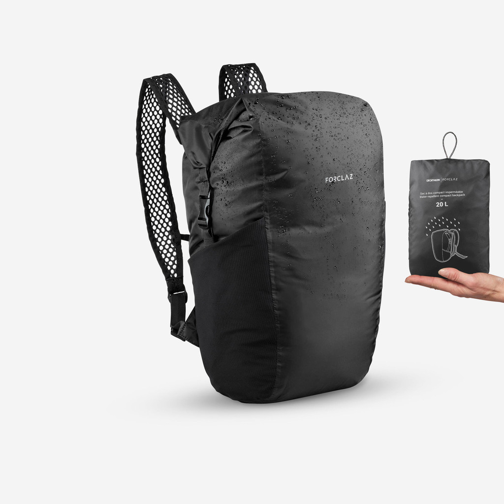 Mô tả Balo du lịch 20l chống thấm gấp gọn travel 100 đen DECATHLON forclaz mã 8560418 - 2