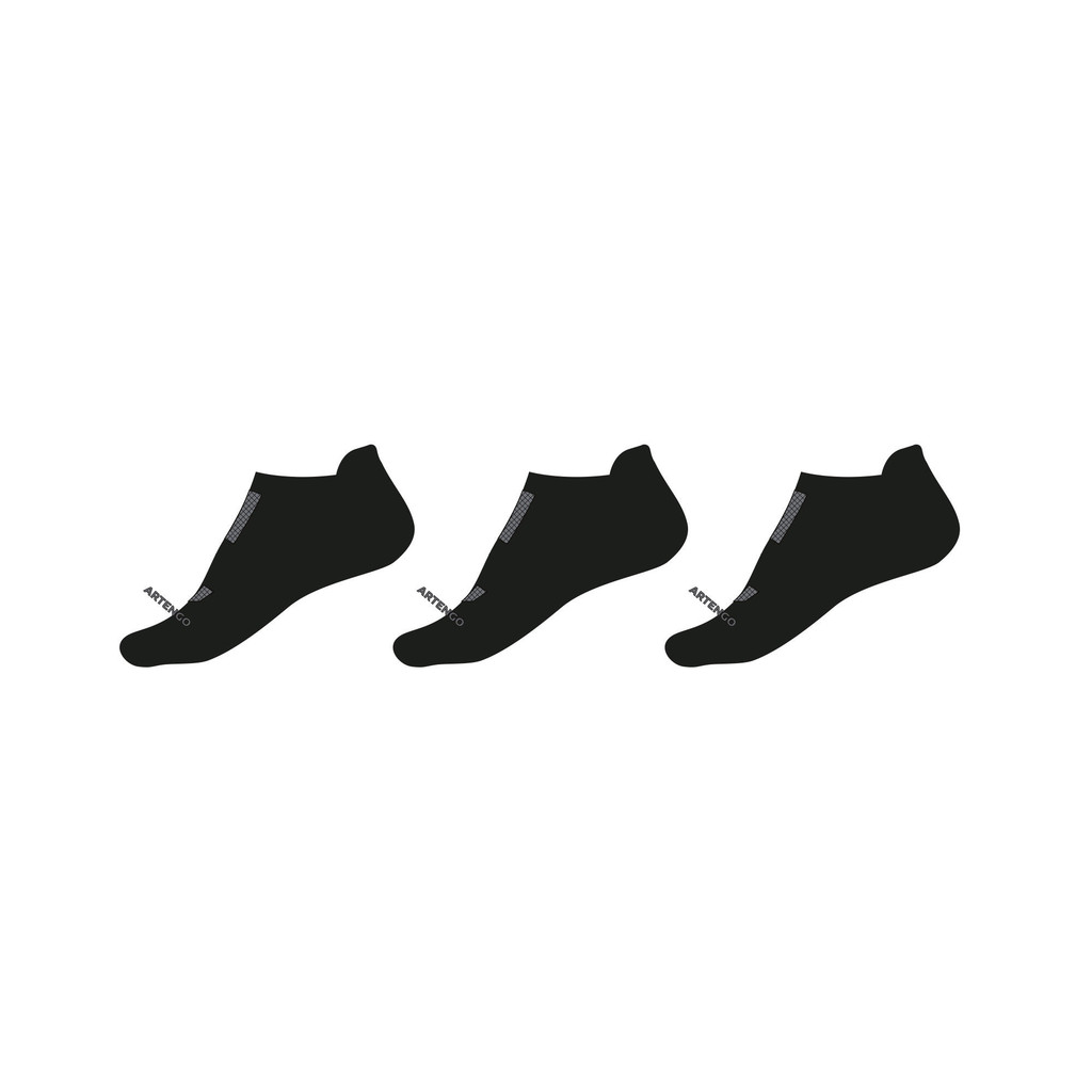 Mô tả Gói 3 đôi tất thể thao cổ thấp rs 500 đen DECATHLON artengo mã 8380064 - 1